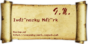 Ivánszky Márk névjegykártya