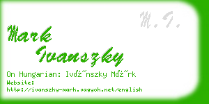 mark ivanszky business card
